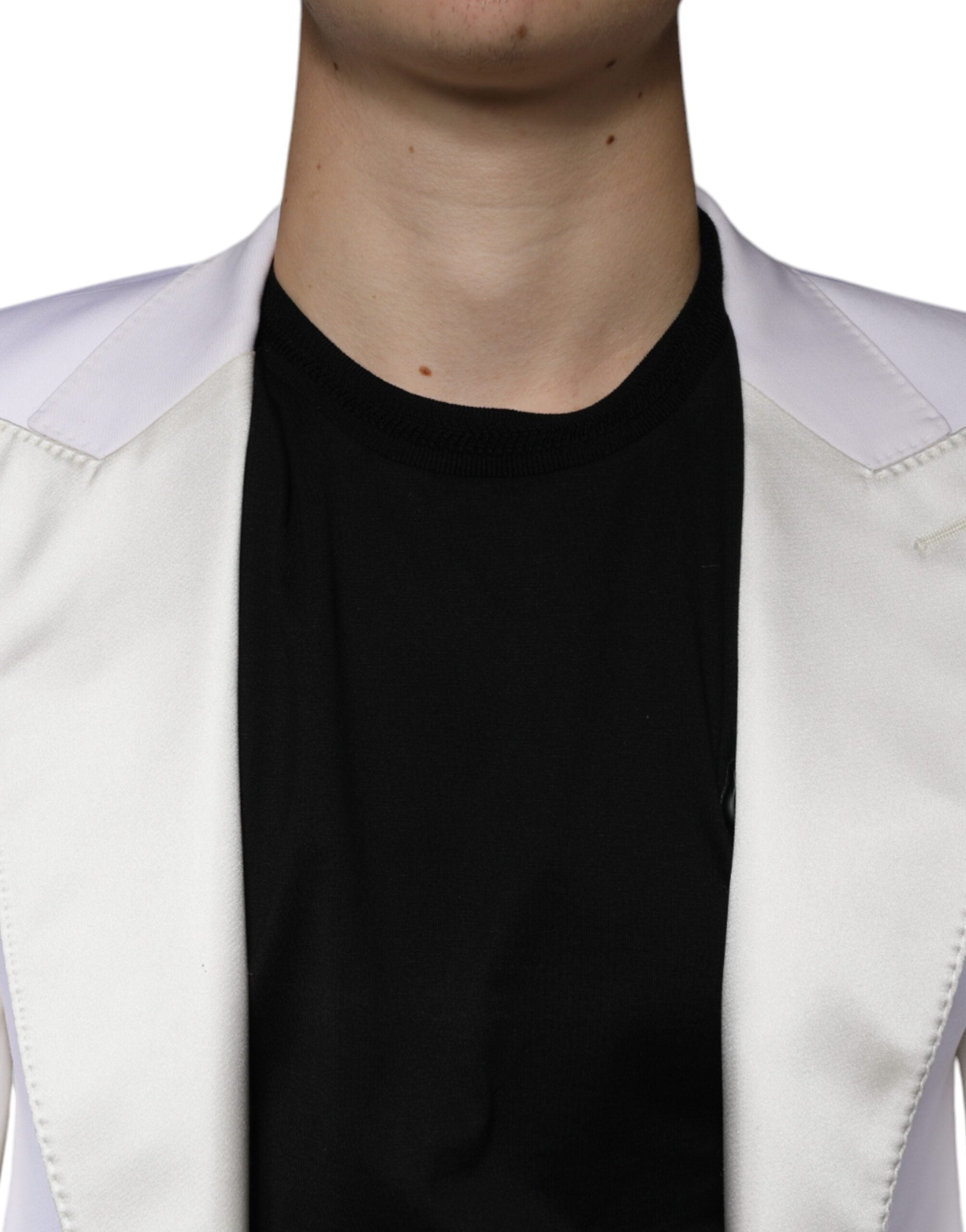 Dolce & Gabbana Off White Wool σακάκι με μονό στήθος