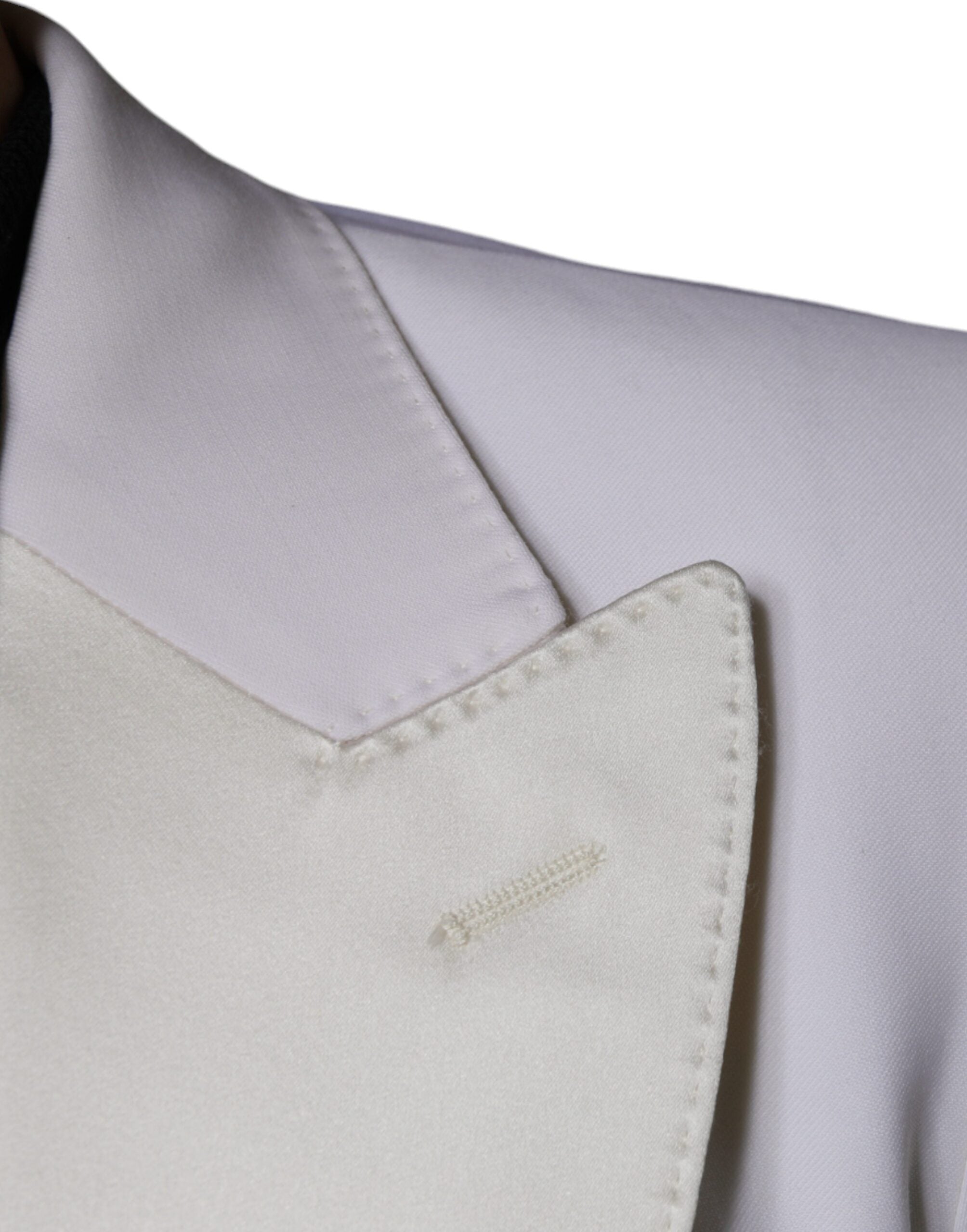 Dolce & Gabbana Off White Wool σακάκι με μονό στήθος