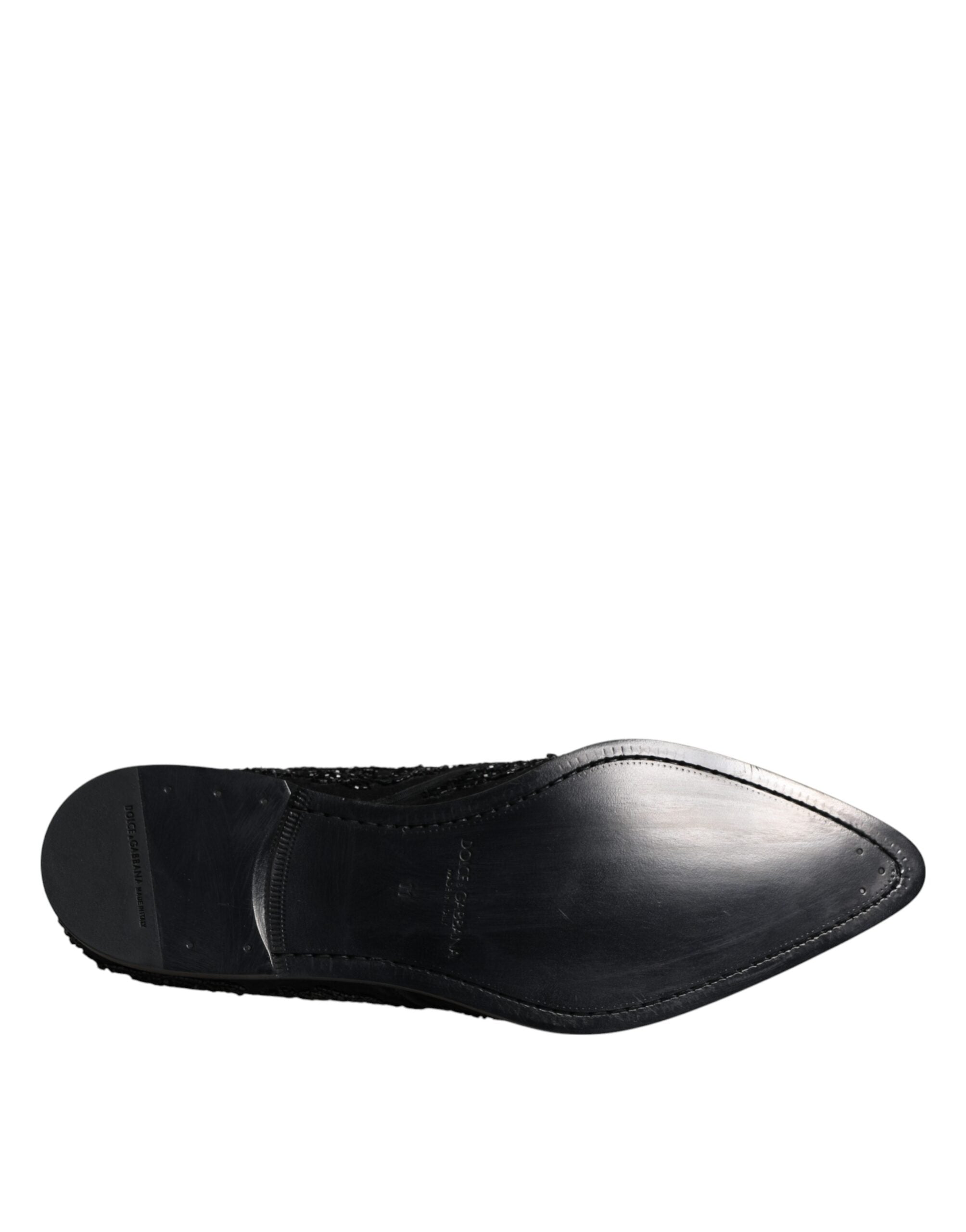 Επίσημα παπούτσια Dolce & Gabbana Μαύρα Διακοσμημένα Suede Derby