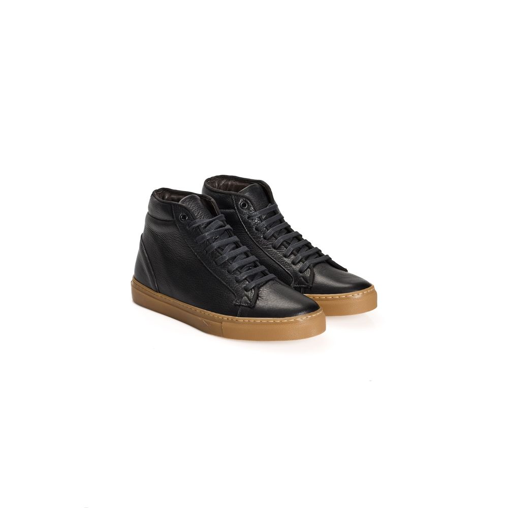 Ανδρικά αθλητικά παπούτσια Roberto Pepe Luxury Black Calfskin