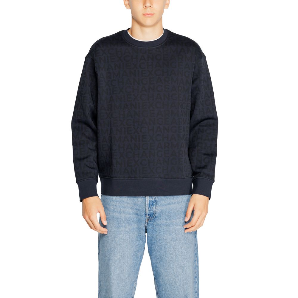 Μπλε βαμβακερό πουλόβερ Armani Exchange