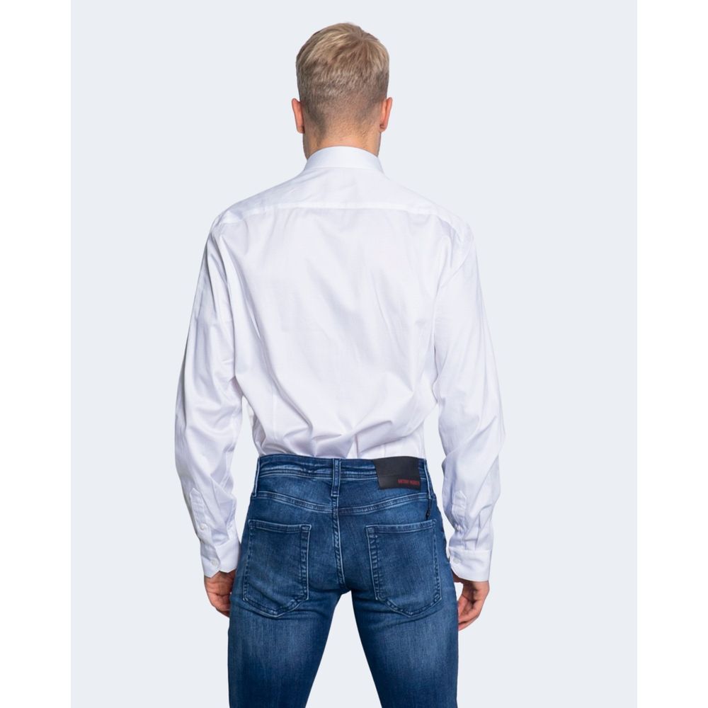 Λευκό βαμβακερό πουκάμισο Armani Exchange