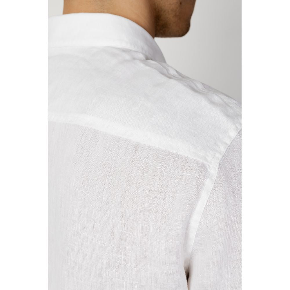 Λευκό λινό πουκάμισο Armani Exchange