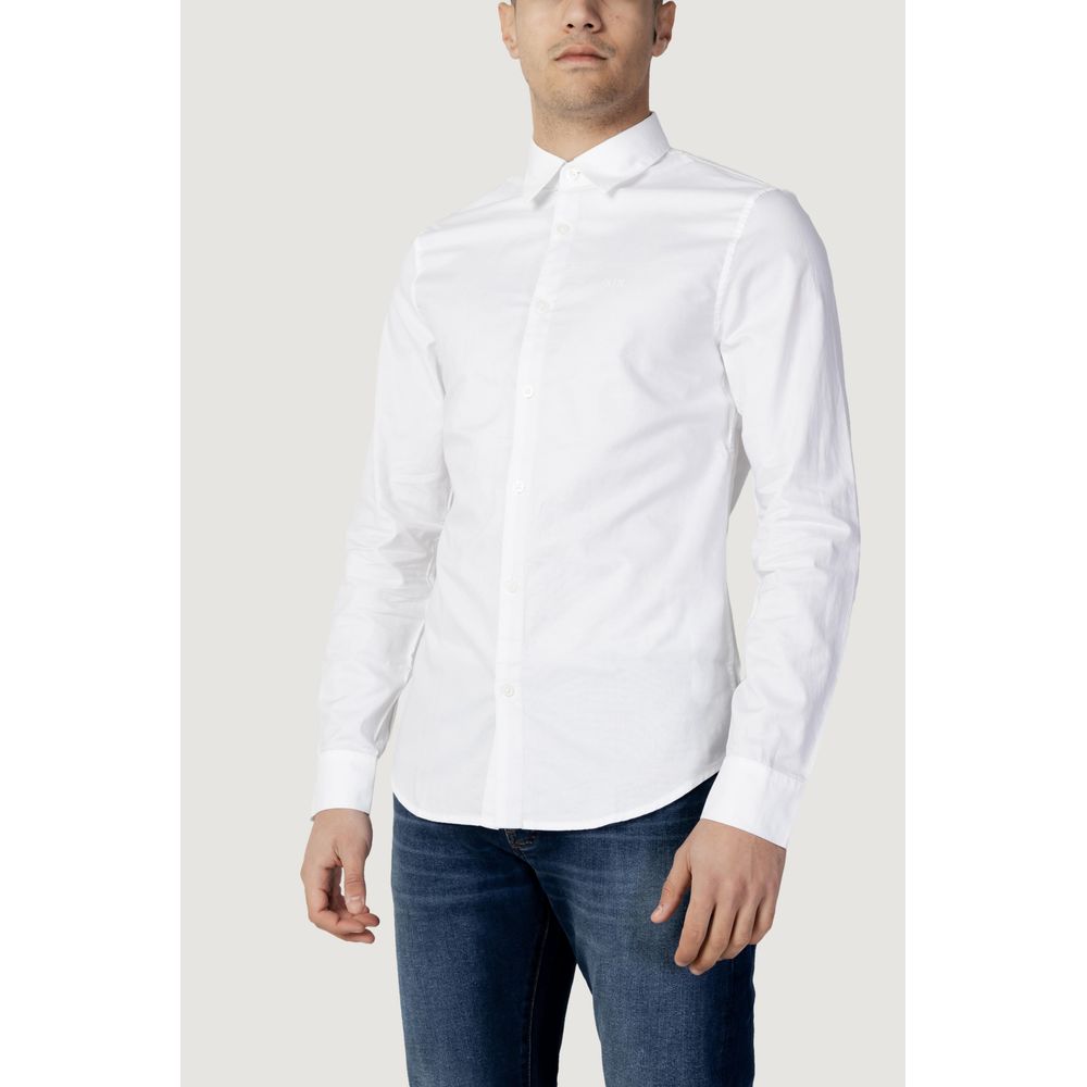 Λευκό βαμβακερό πουκάμισο Armani Exchange