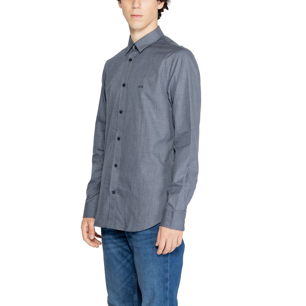 Μπλε βαμβακερό πουκάμισο Armani Exchange