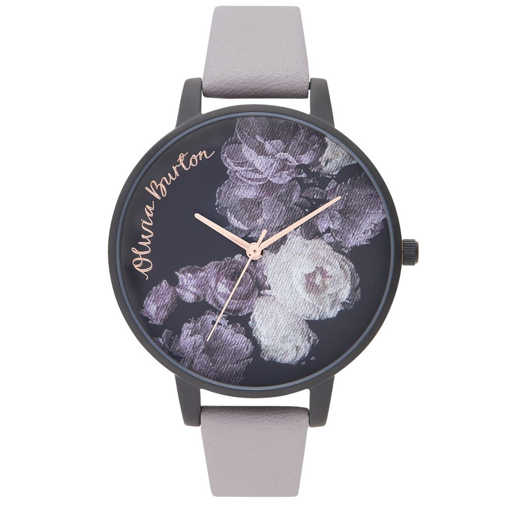 Ρολόι από συνθετικό δέρμα Olivia Burton Grey