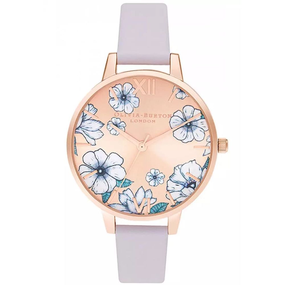 Δερμάτινο ρολόι Olivia Burton Purple