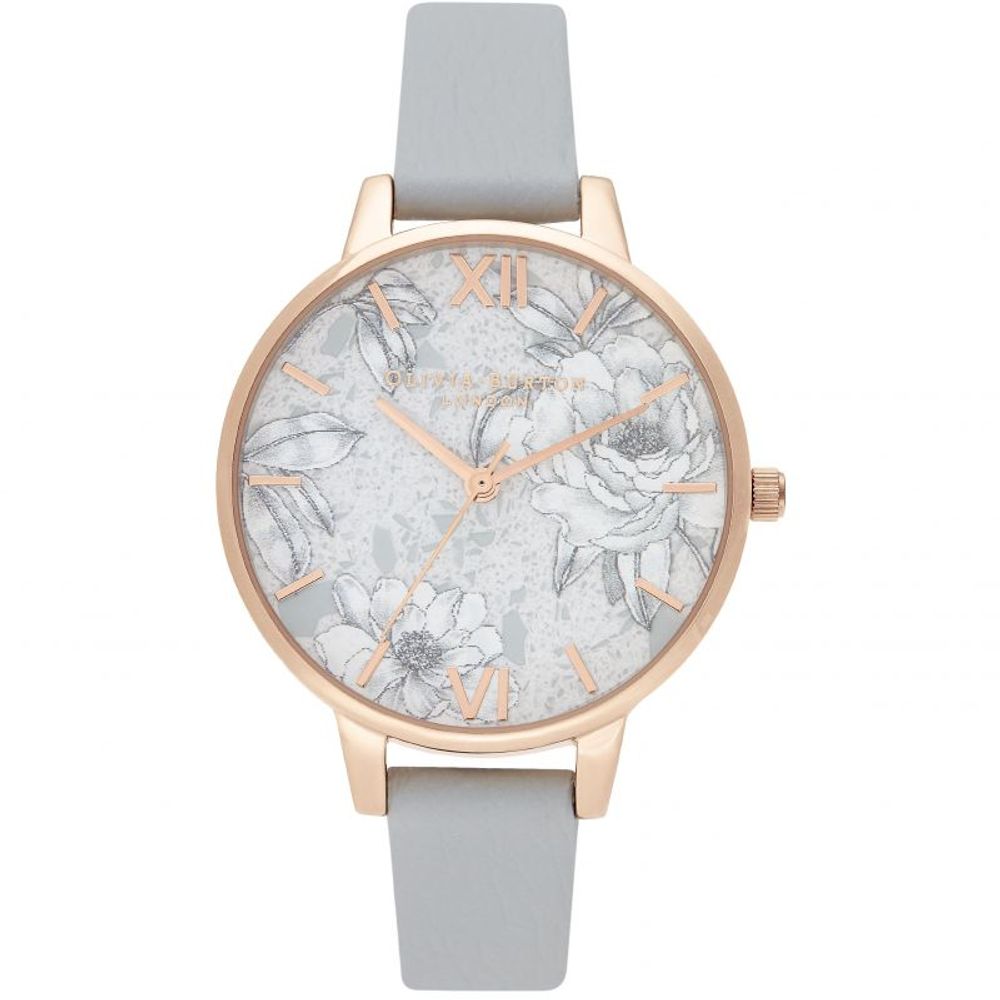 Ρολόι από συνθετικό δέρμα Olivia Burton Grey