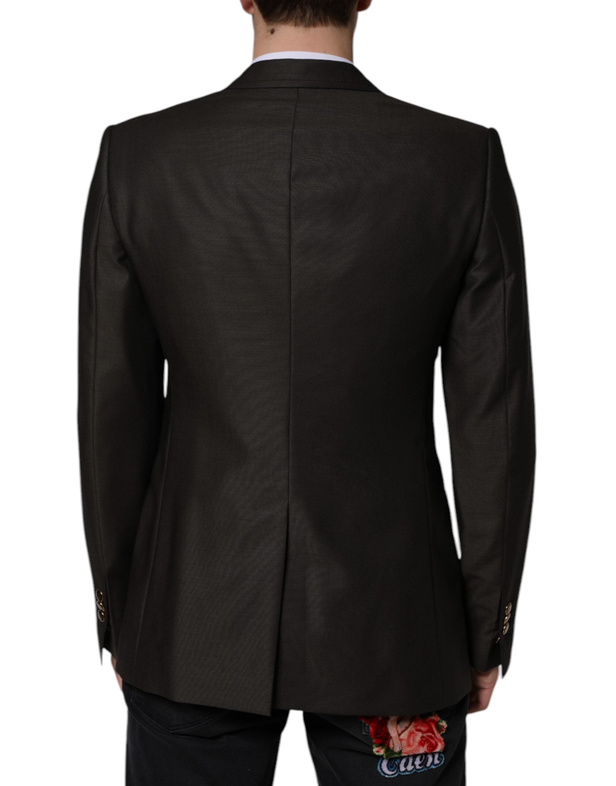 Dolce & Gabbana Μαύρο Μαλλί Μέλισσας Μονόστομο Formal Blazer