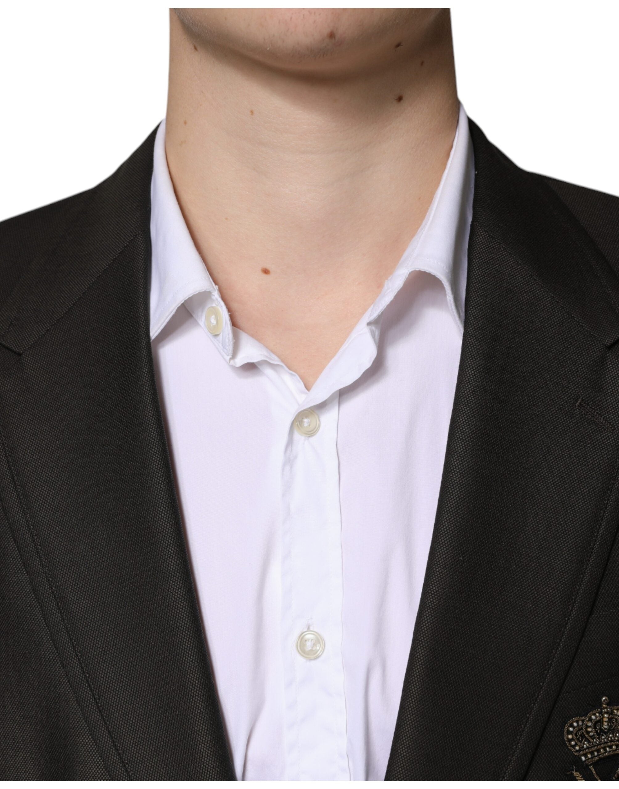 Dolce & Gabbana Μαύρο Μαλλί Μέλισσας Μονόστομο Formal Blazer