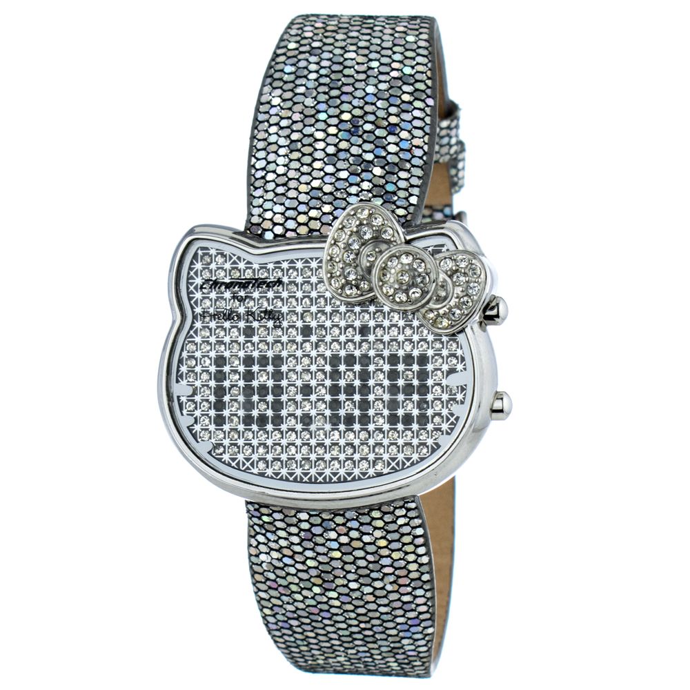 Ασημί δερμάτινο ρολόι Chronotech