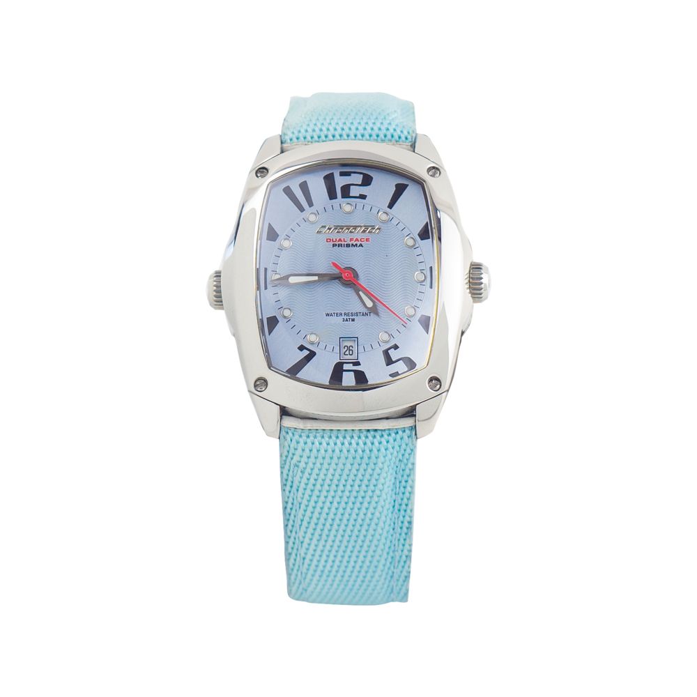Μπλε δερμάτινο ρολόι Chronotech