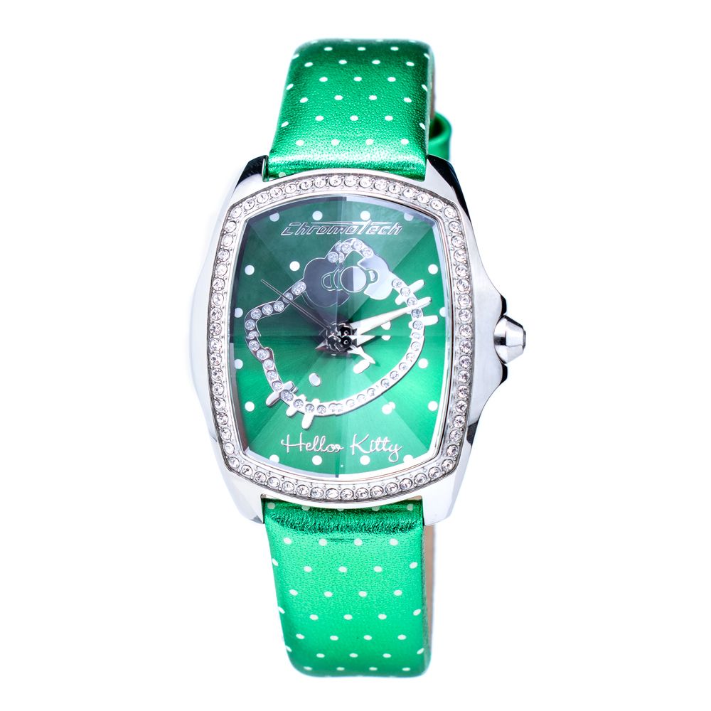 Πράσινο δερμάτινο ρολόι Chronotech