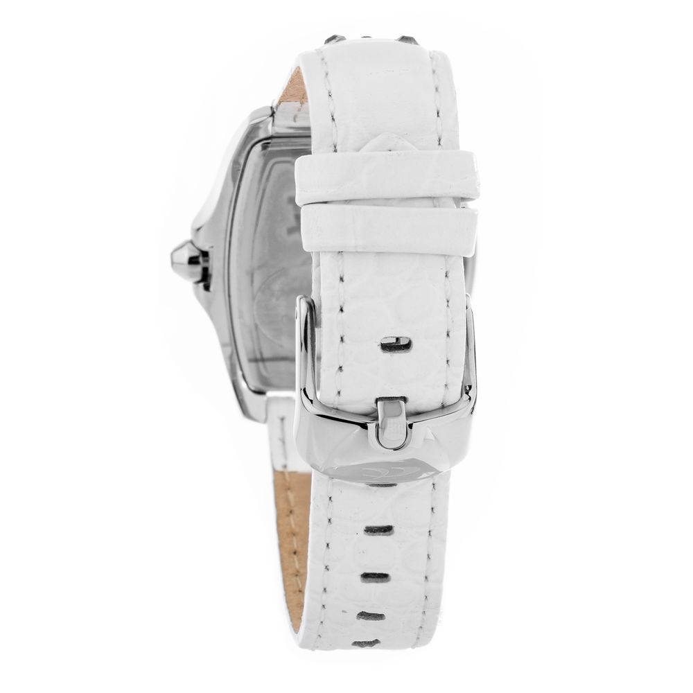 Λευκό δερμάτινο ρολόι Chronotech
