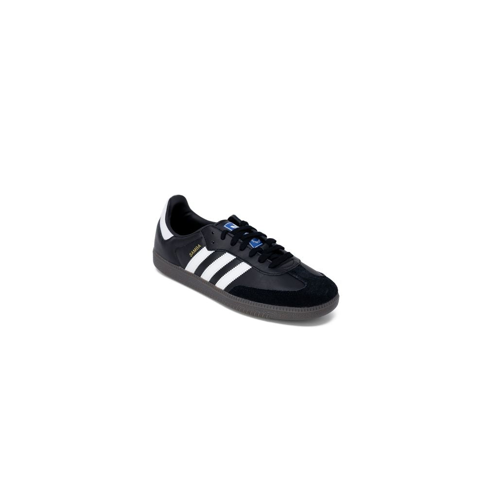 Μαύρα δερμάτινα αθλητικά παπούτσια Adidas