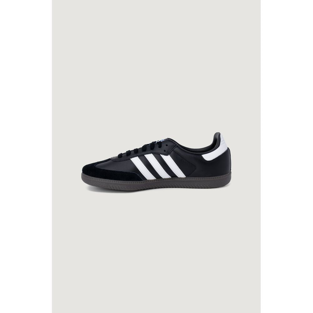 Μαύρα δερμάτινα αθλητικά παπούτσια Adidas
