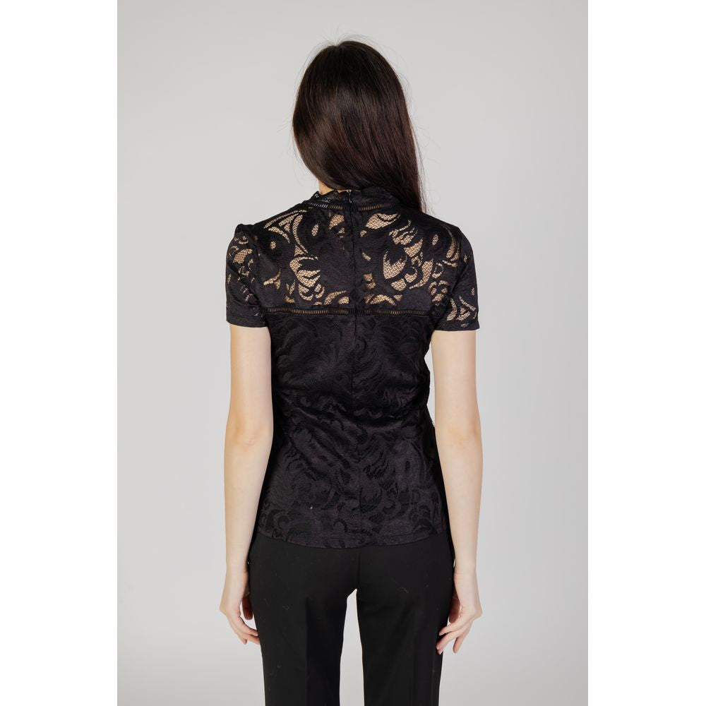 Vila Clothes Μαύρα μπλουζάκια και μπλουζάκια από πολυαμίδιο