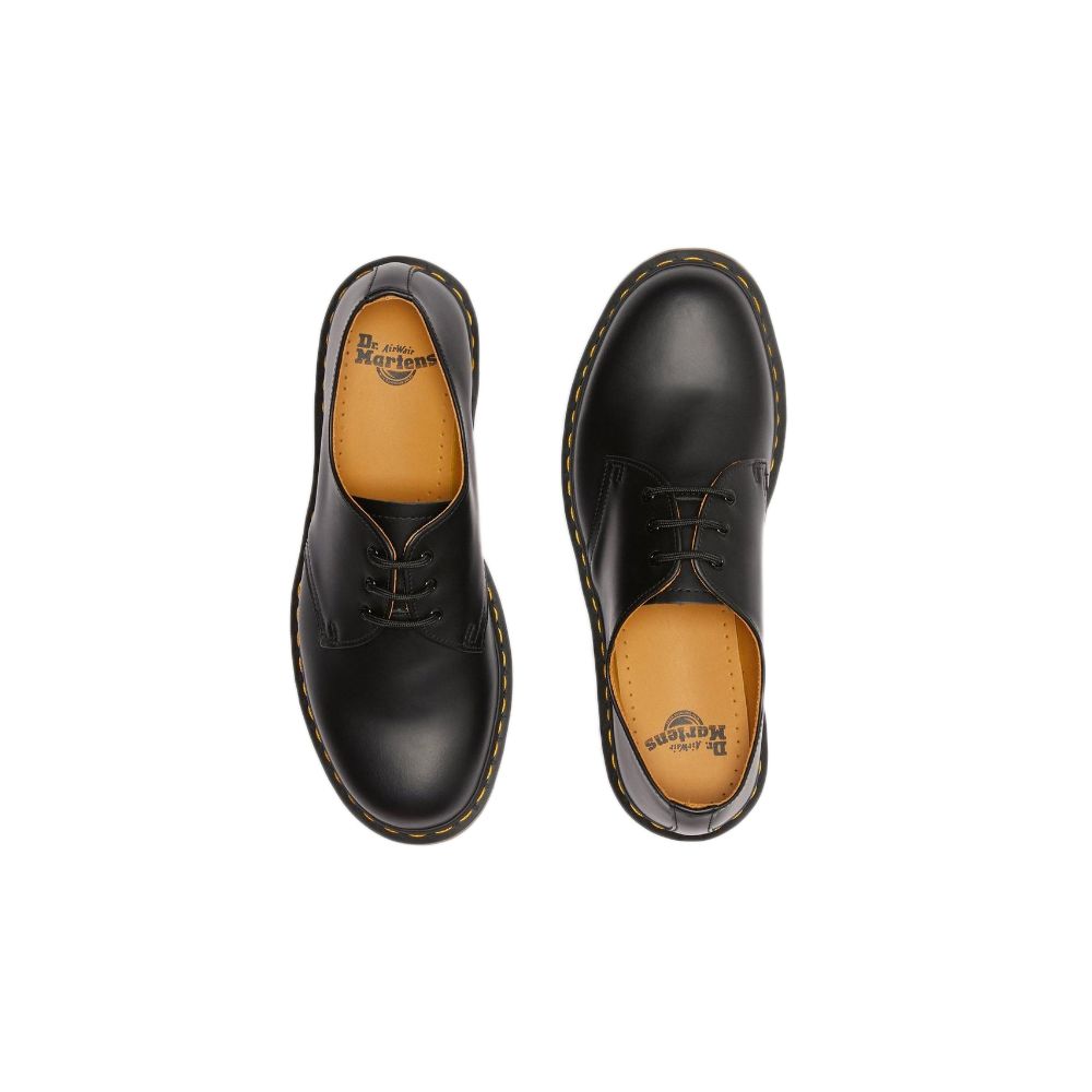 Μαύρο δερμάτινο ίσιο παπούτσι Dr. Martens