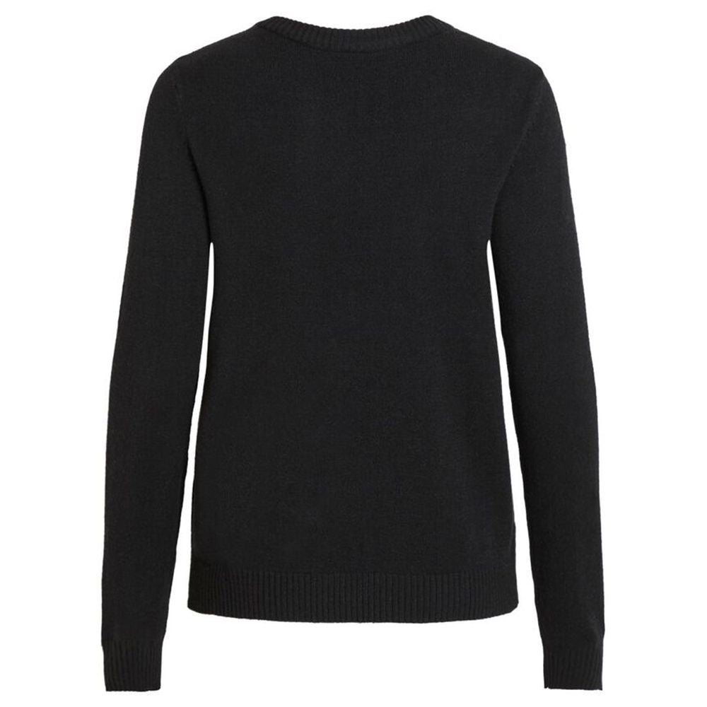 Vila Clothes Μαύρο πουλόβερ βισκόζης