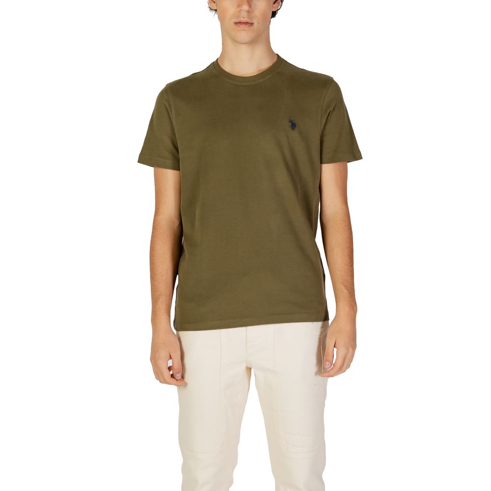 US POLO ASSN. Πράσινο βαμβακερό μπλουζάκι