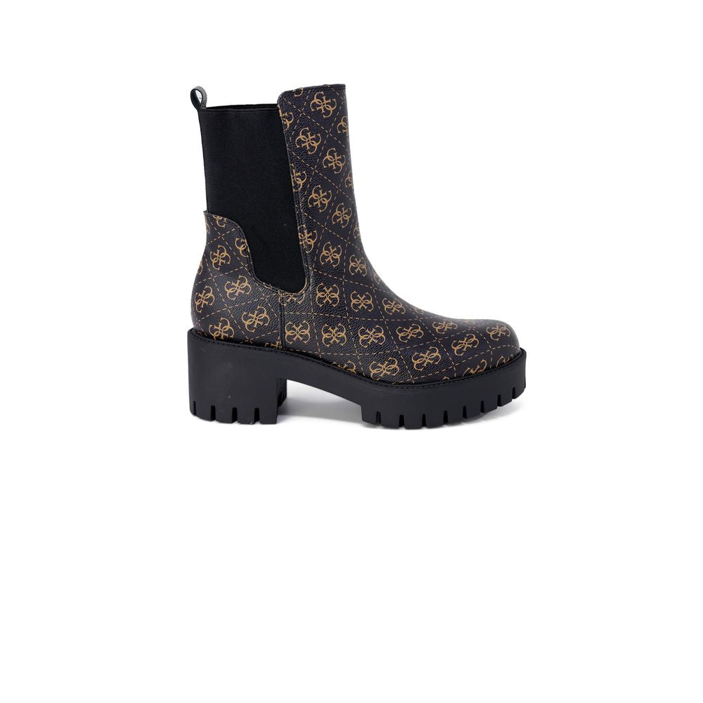 Μαύρη δερμάτινη μπότα Guess