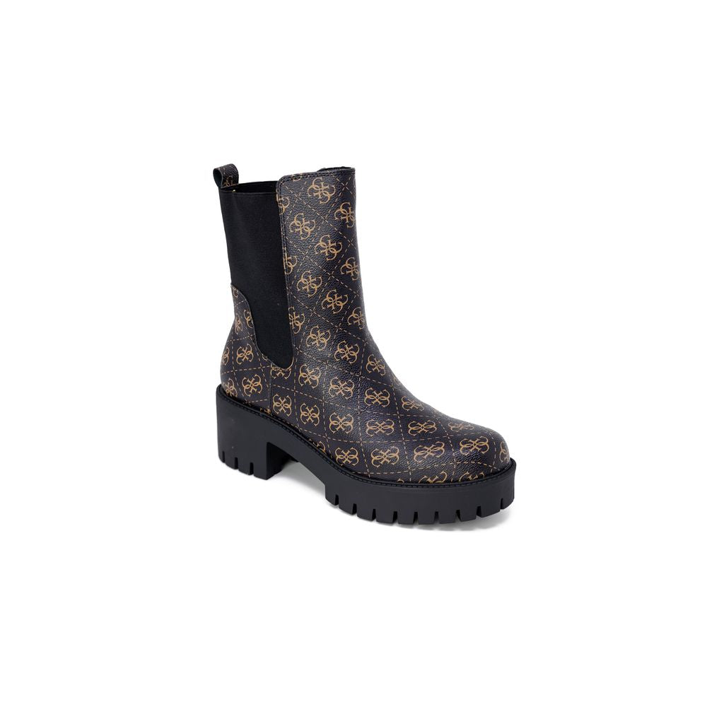 Μαύρη δερμάτινη μπότα Guess
