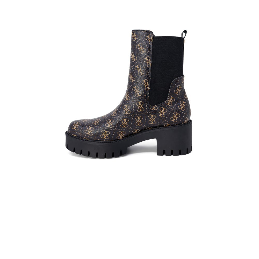 Μαύρη δερμάτινη μπότα Guess