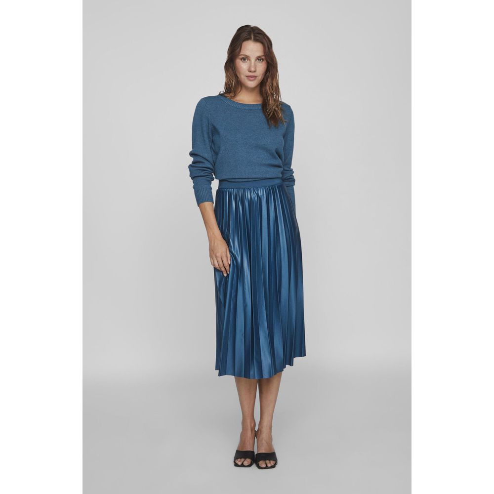 Vila Clothes Μπλε φούστα από ανακυκλωμένο πολυεστέρα