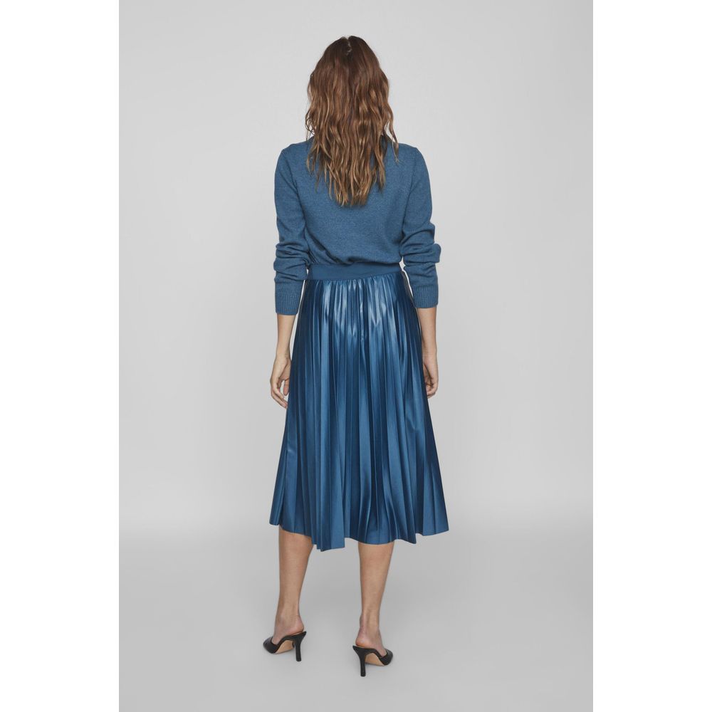 Vila Clothes Μπλε φούστα από ανακυκλωμένο πολυεστέρα