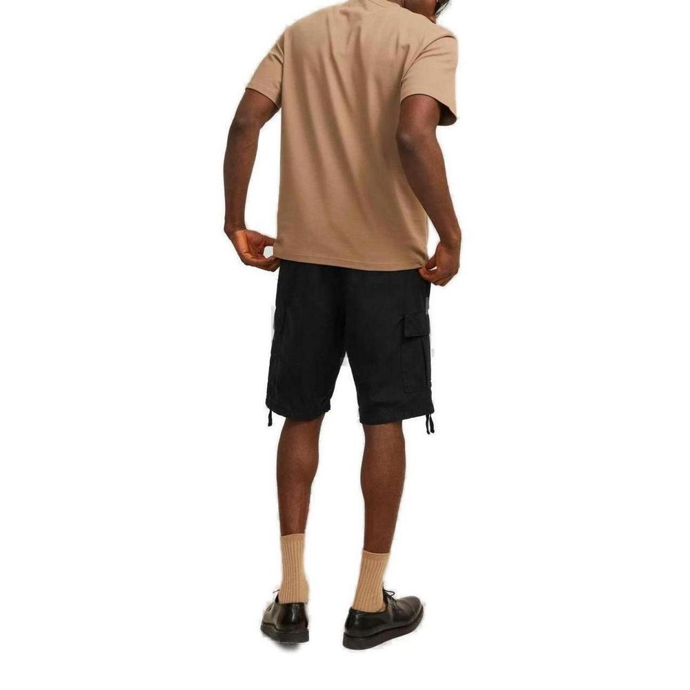 Jack Jones Black Cotton Bermuda Shorts
