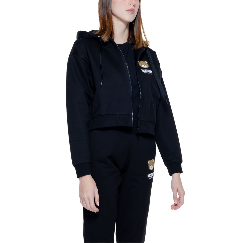 Μαύρο βαμβακερό πουλόβερ Moschino
