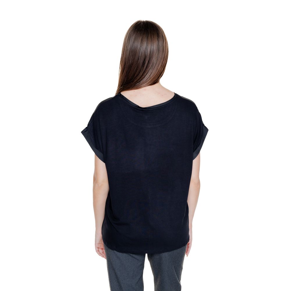 Vila Clothes Μαύρα βαμβακερά μπλουζάκια και μπλουζάκια