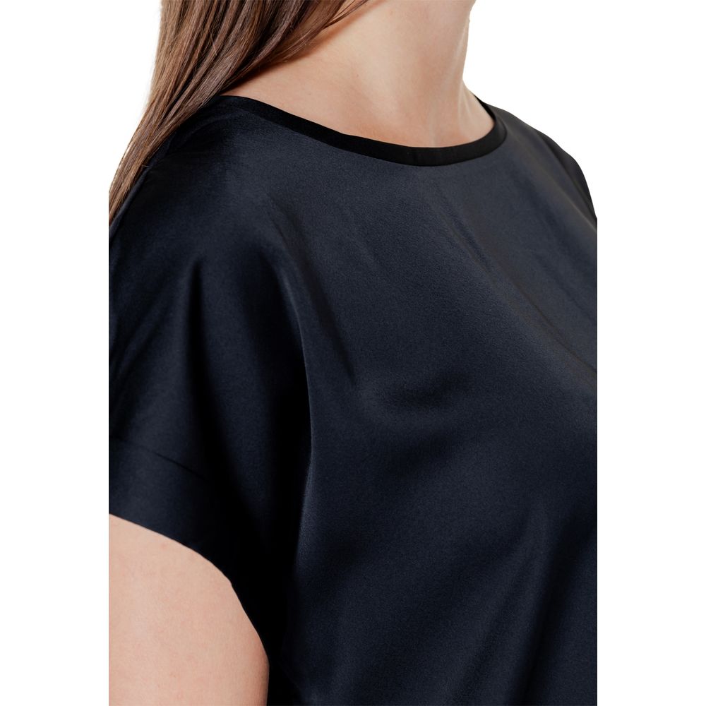 Vila Clothes Μαύρα βαμβακερά μπλουζάκια και μπλουζάκια
