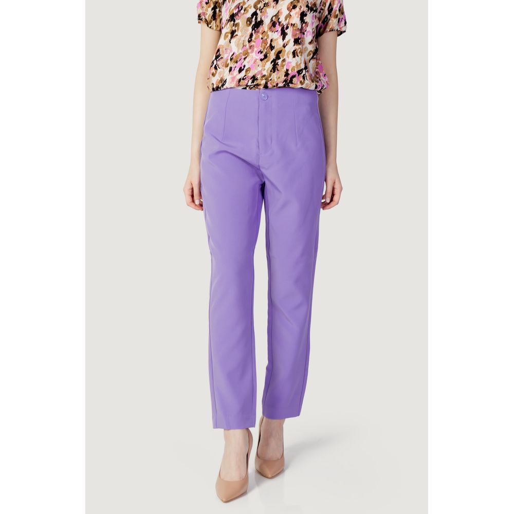 Μόνο Purple Polyester Jeans & Pant