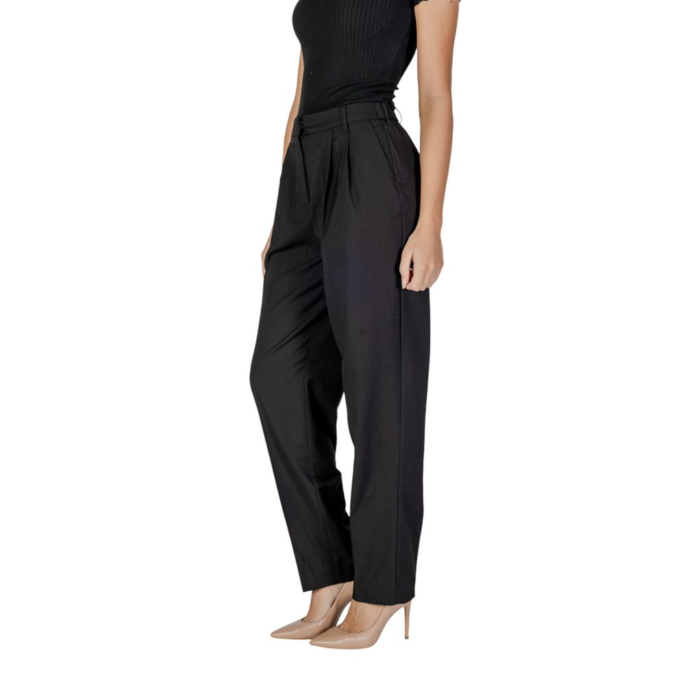 Vila Clothes Μαύρο τζιν και παντελόνι από πολυεστέρα