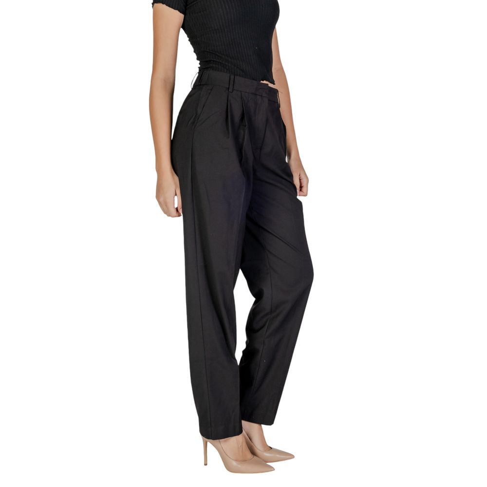 Vila Clothes Μαύρο τζιν και παντελόνι από πολυεστέρα