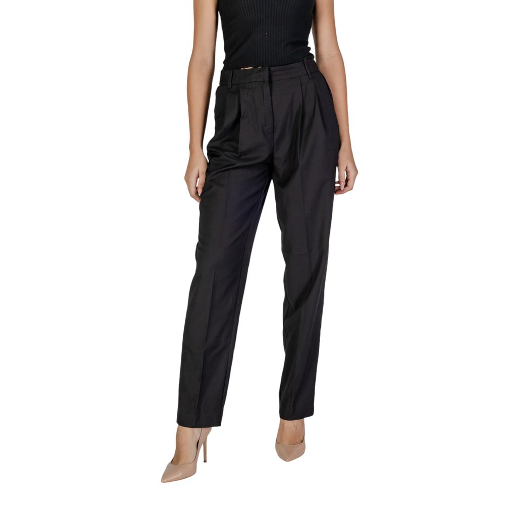 Vila Clothes Μαύρο τζιν και παντελόνι από πολυεστέρα