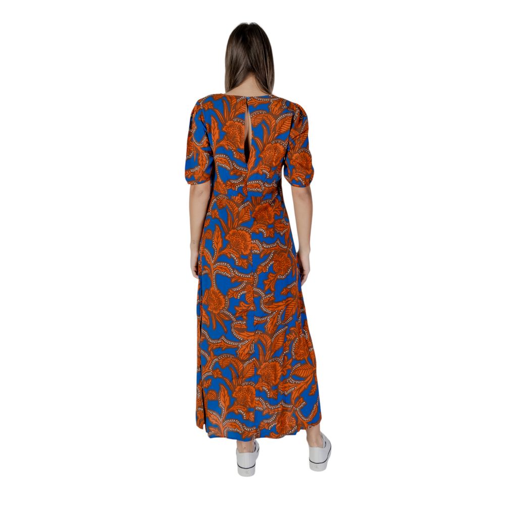 B.Young Blue Viscose Long Dress