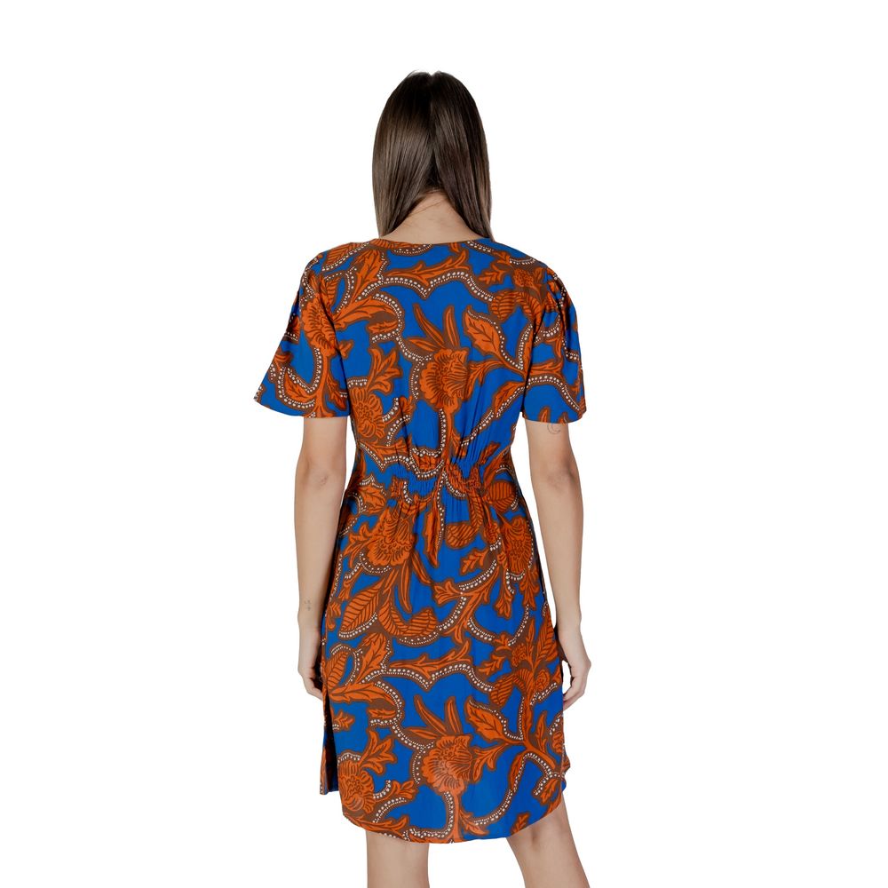 B.Young Blue Viscose Midi Dress