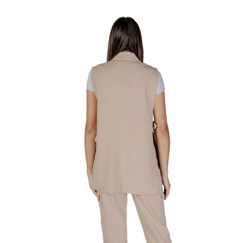 B.Young Beige Polyester Γιλέκο