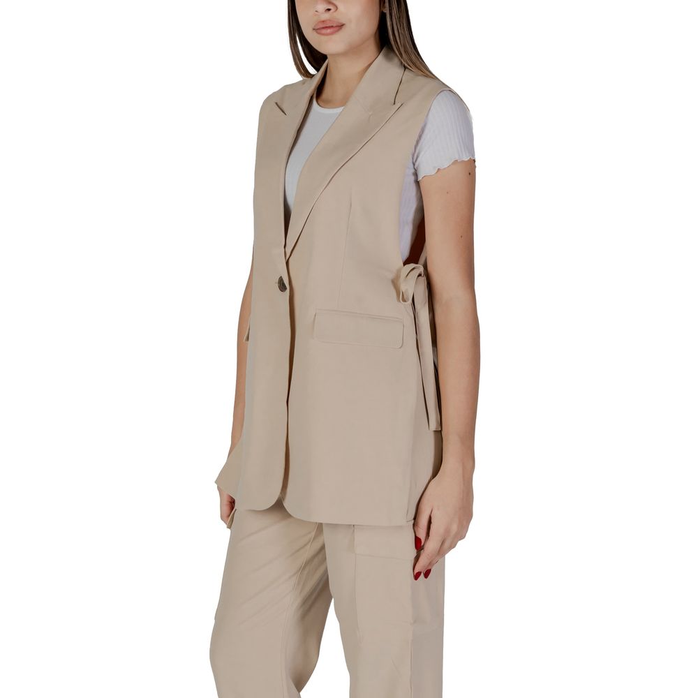 B.Young Beige Polyester Γιλέκο