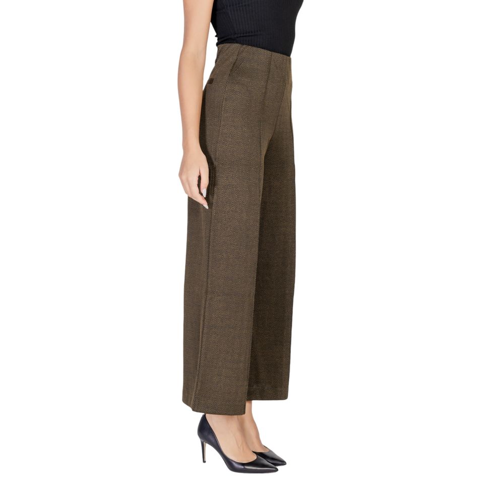 ICHI Green Polyester Pant