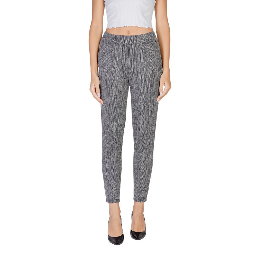 ICHI Black Polyester Skinny Pants