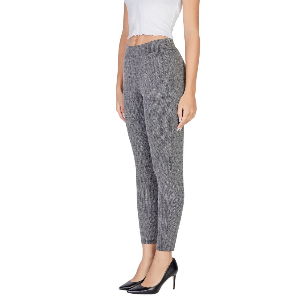 ICHI Black Polyester Skinny Pants