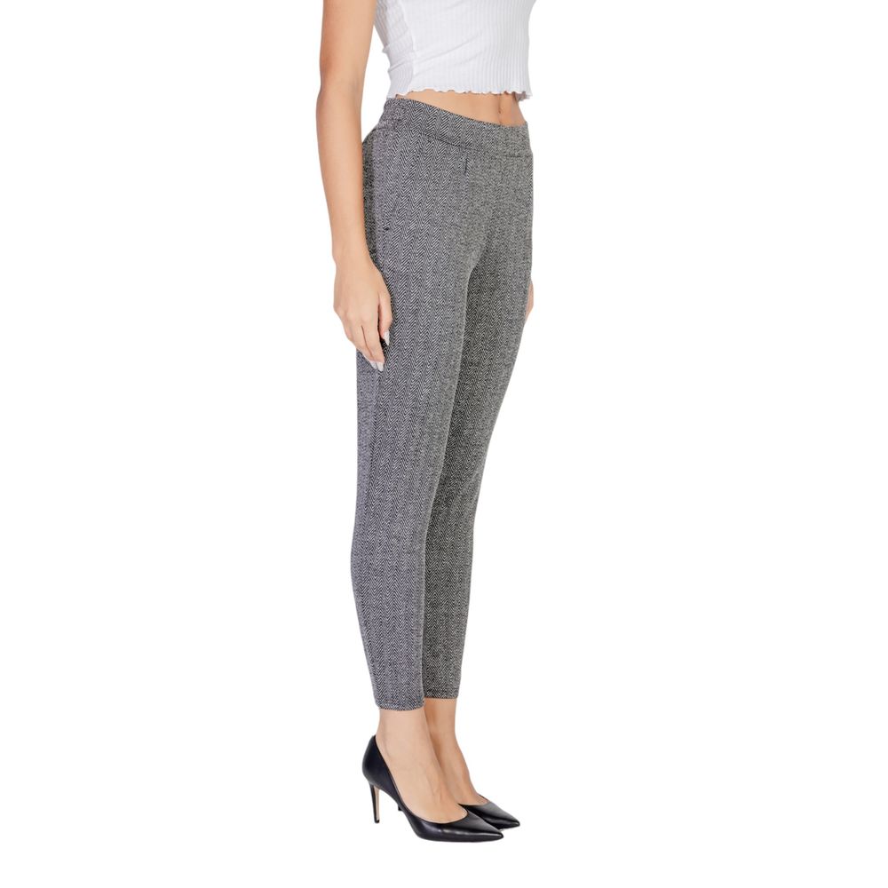 ICHI Black Polyester Skinny Pants