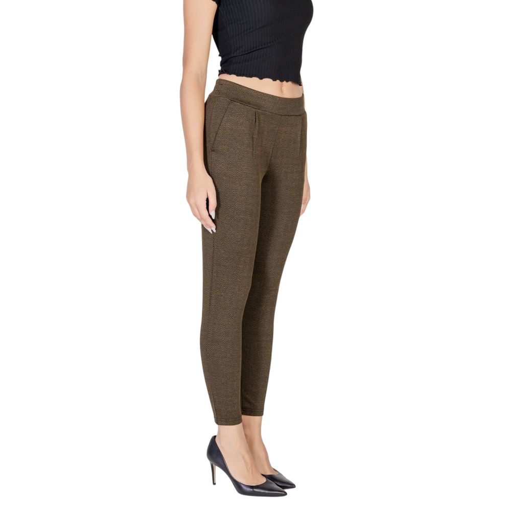 ICHI Green Polyester Skinny Pant