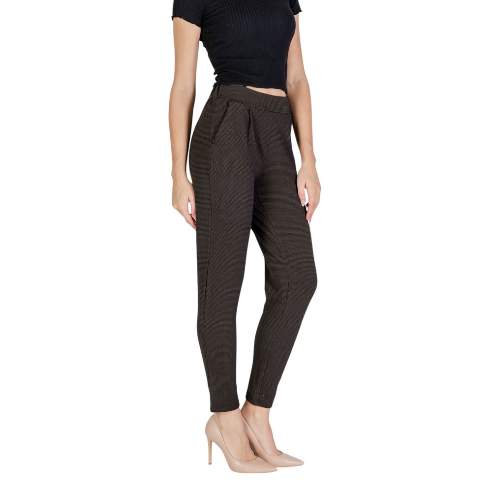 ICHI Brown Polyester Pant