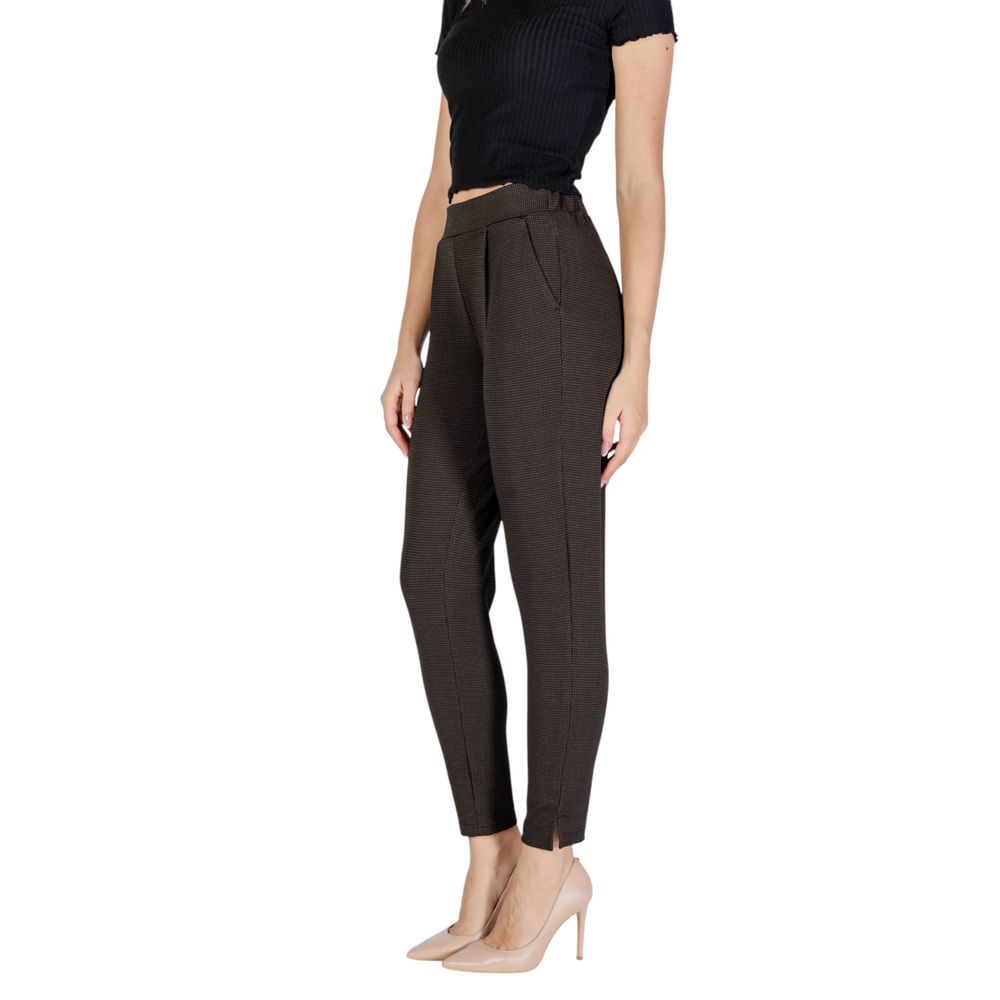ICHI Brown Polyester Pant
