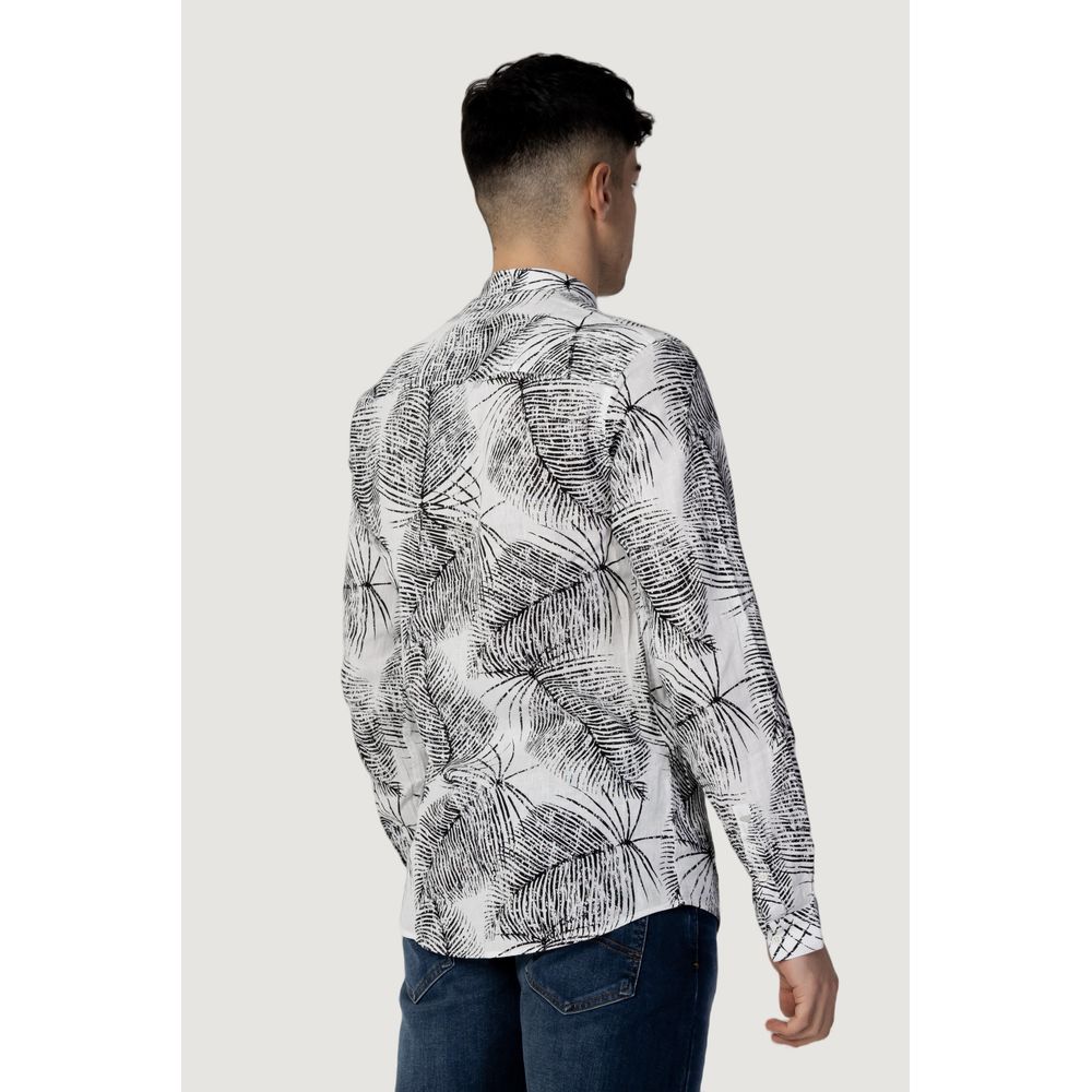 Antony Morato Black Linen Pattern Shirt