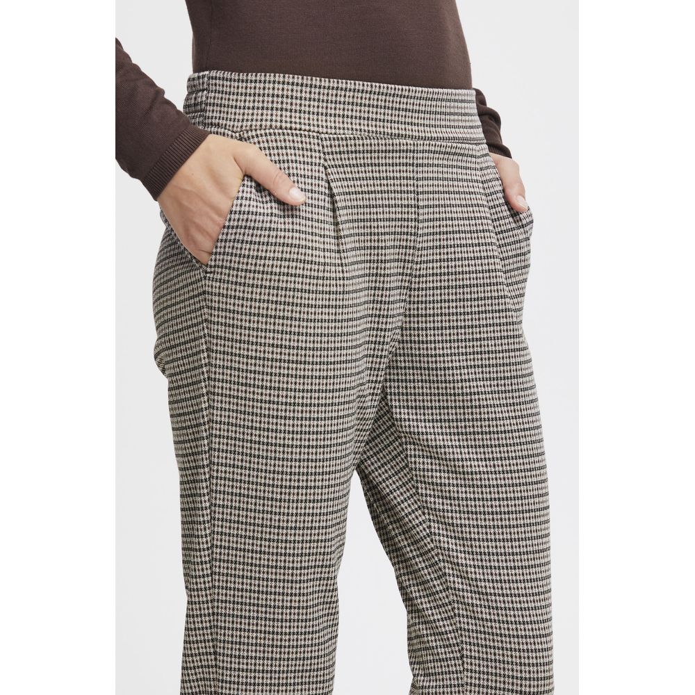 ICHI Beige Polyester Pant